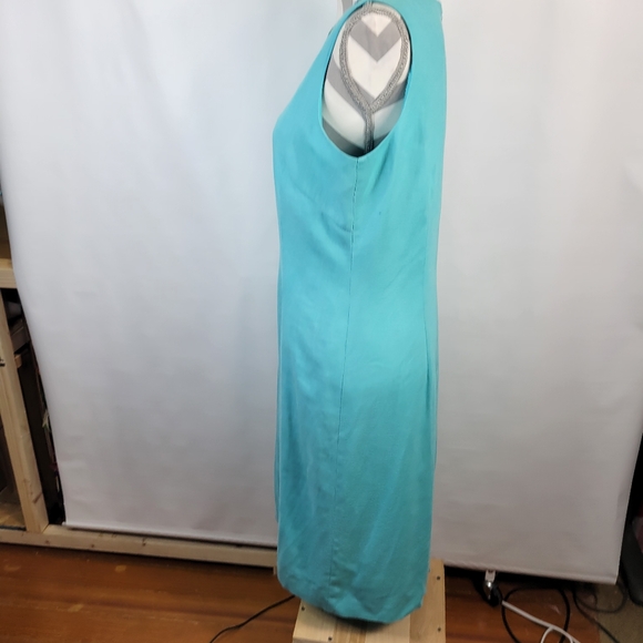 Jessica Howard Linen Blend Sleeveless Beaded Neckline Dress Size 12 Petite - Picture 3 of 11